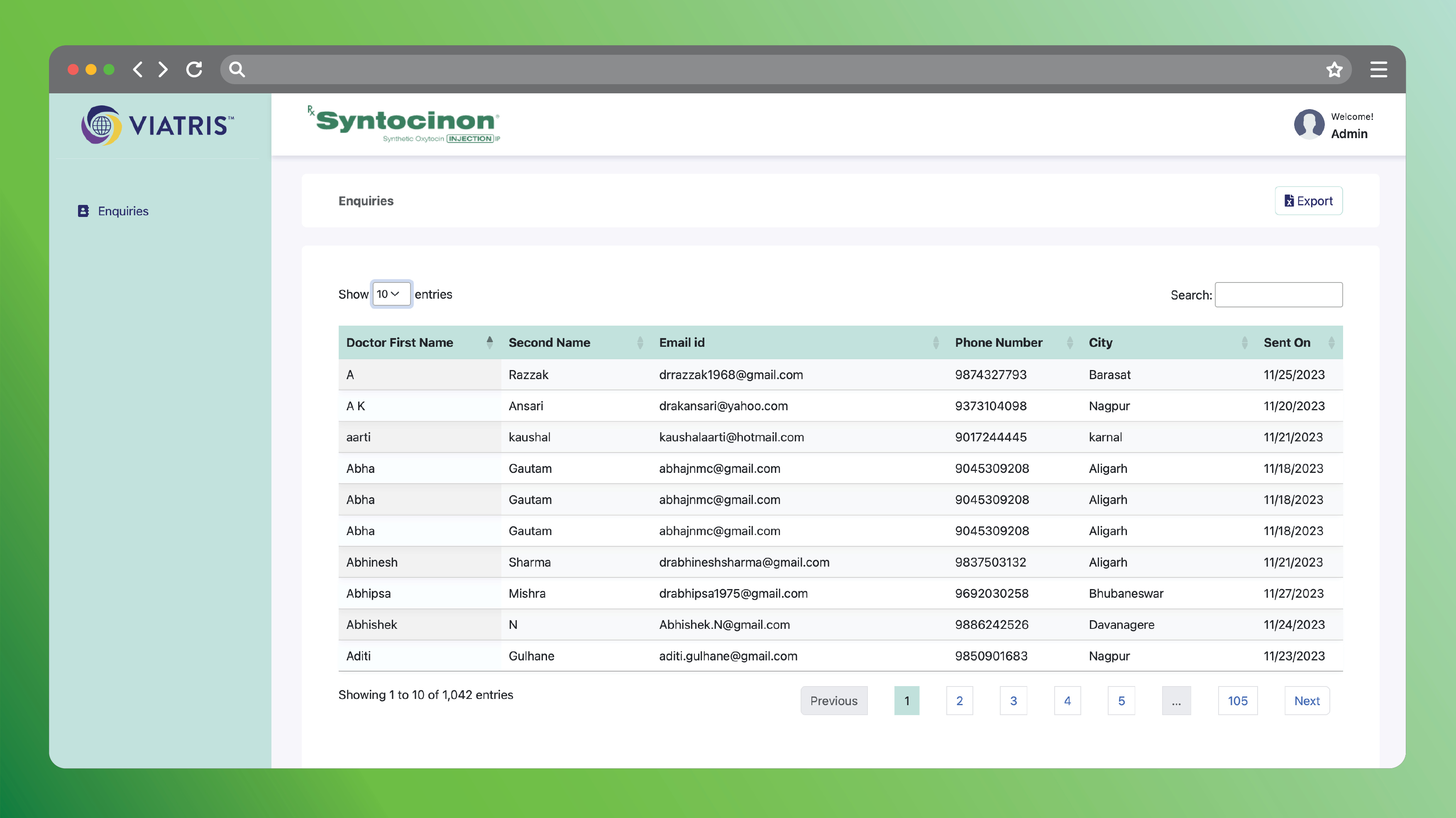 Syntocinon - interactive web pages