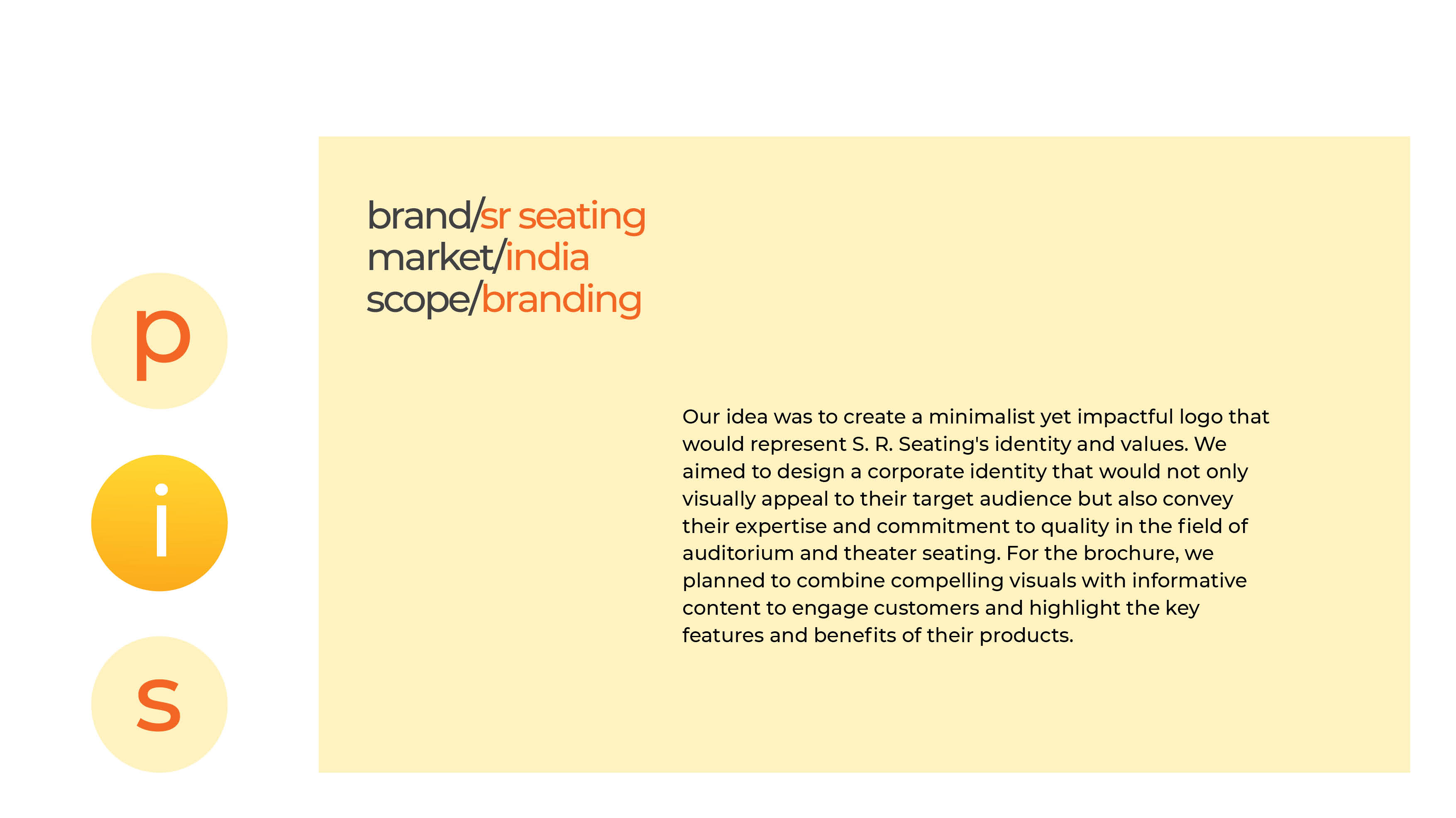 SR Seating - branding