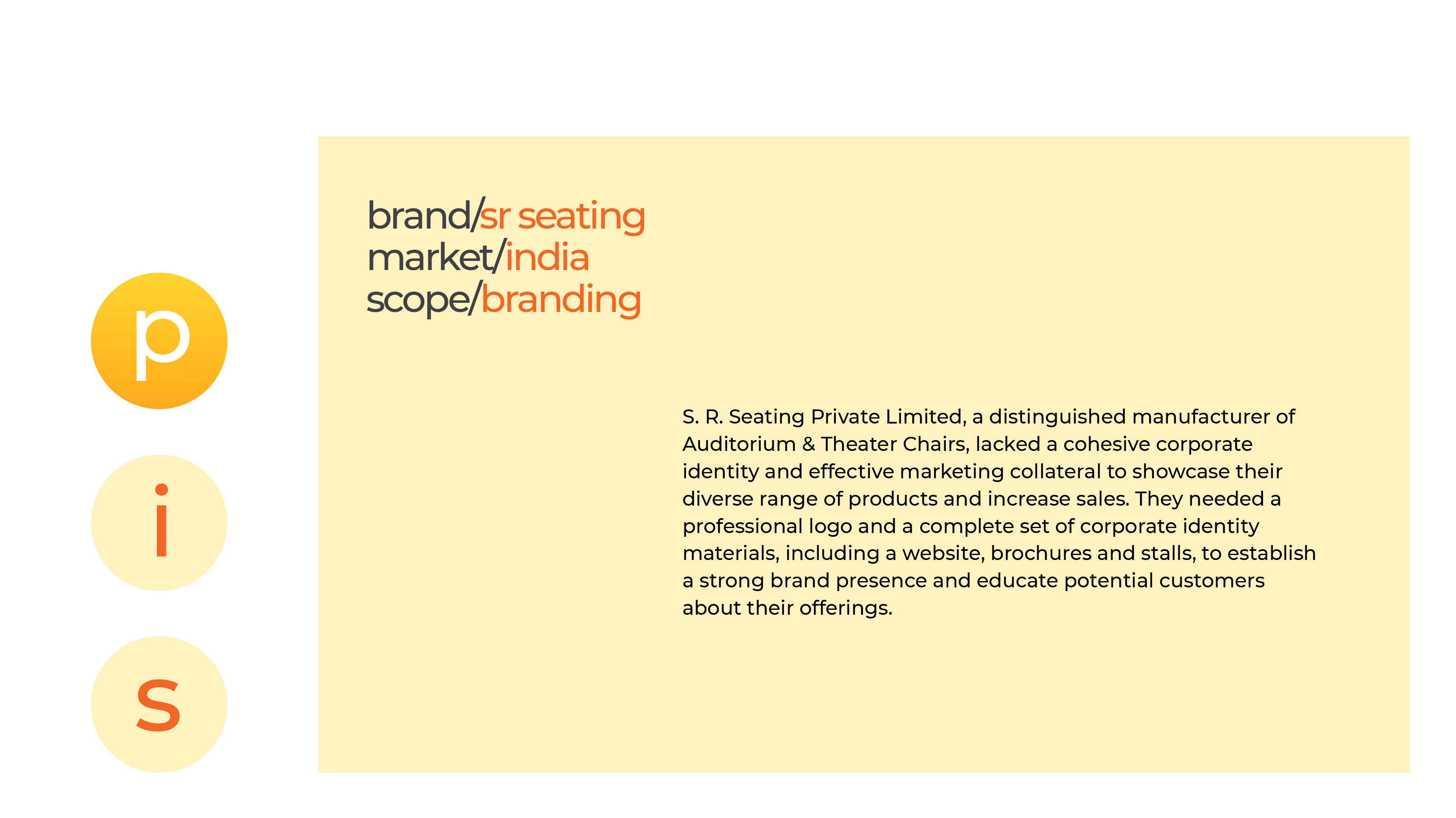 SR Seating - branding
