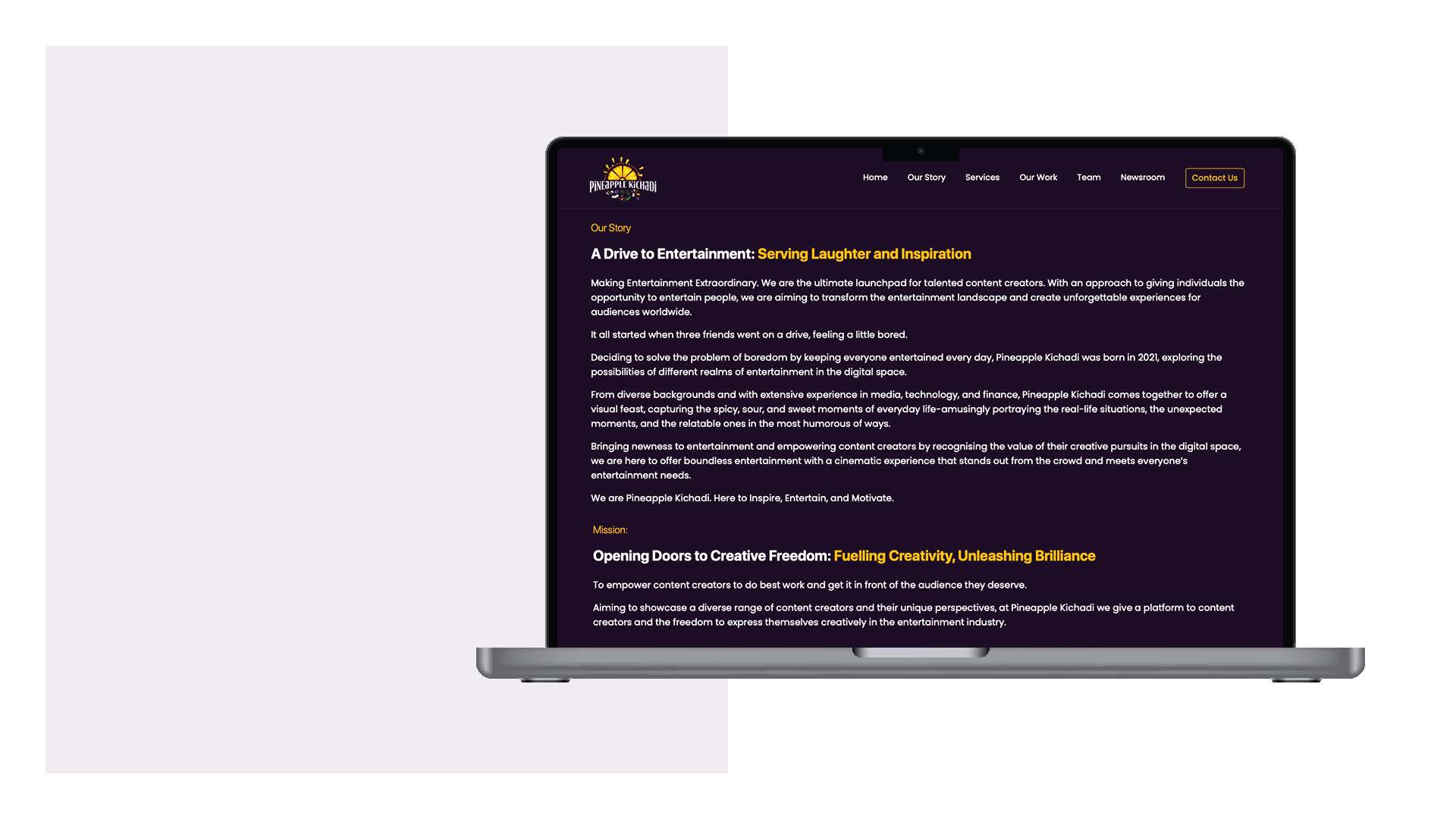 Pineapple Kichadi - Website Design